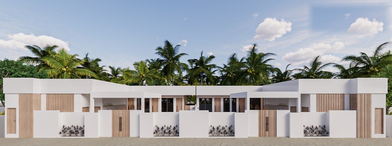 Beachfront elevation of the guest house