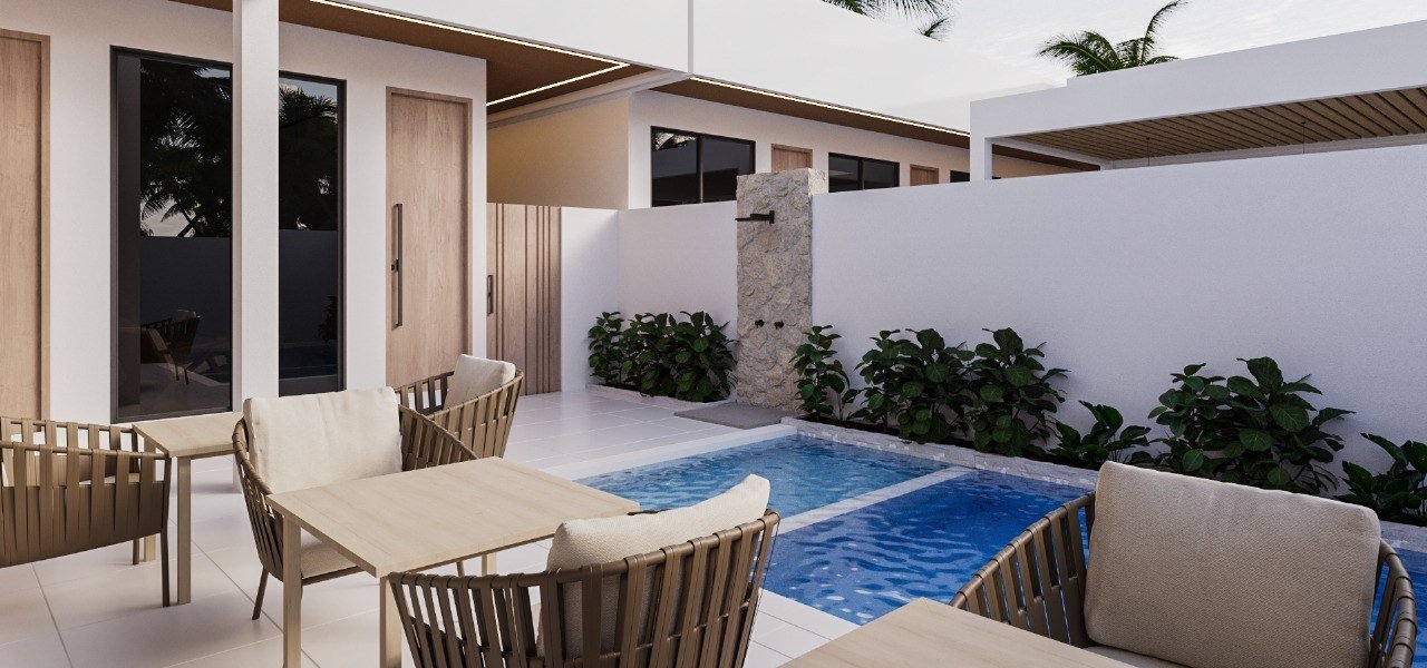 Private terrace with plunge pool and dining